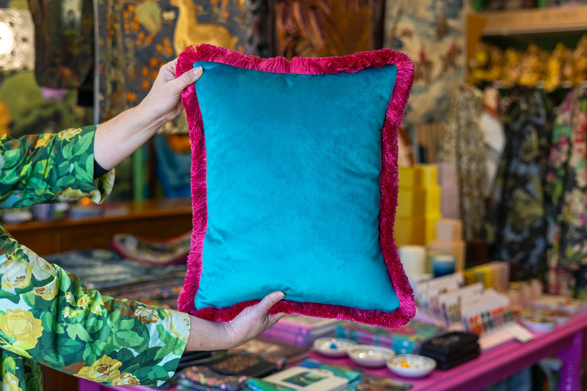 Japanese Garden Fringed Cushion