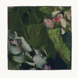 Photo of a cushion front with large scale extremely close up hydrangeas