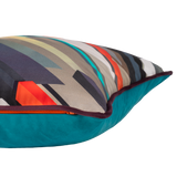 Colorful geometric-patterned pillow