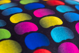 Close up of a colourful African Wax Print cotton fabric