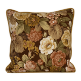 Floral cushion made from a vintage floral in autumn colours