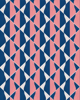 Geometric wallpaper with a modern design featuring pink, blue, and white diamond-shaped patterns