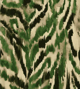 A bold green and black animal print wallpaper with a fluid, brushstroke-like design, creating a dynamic and wild aesthetic