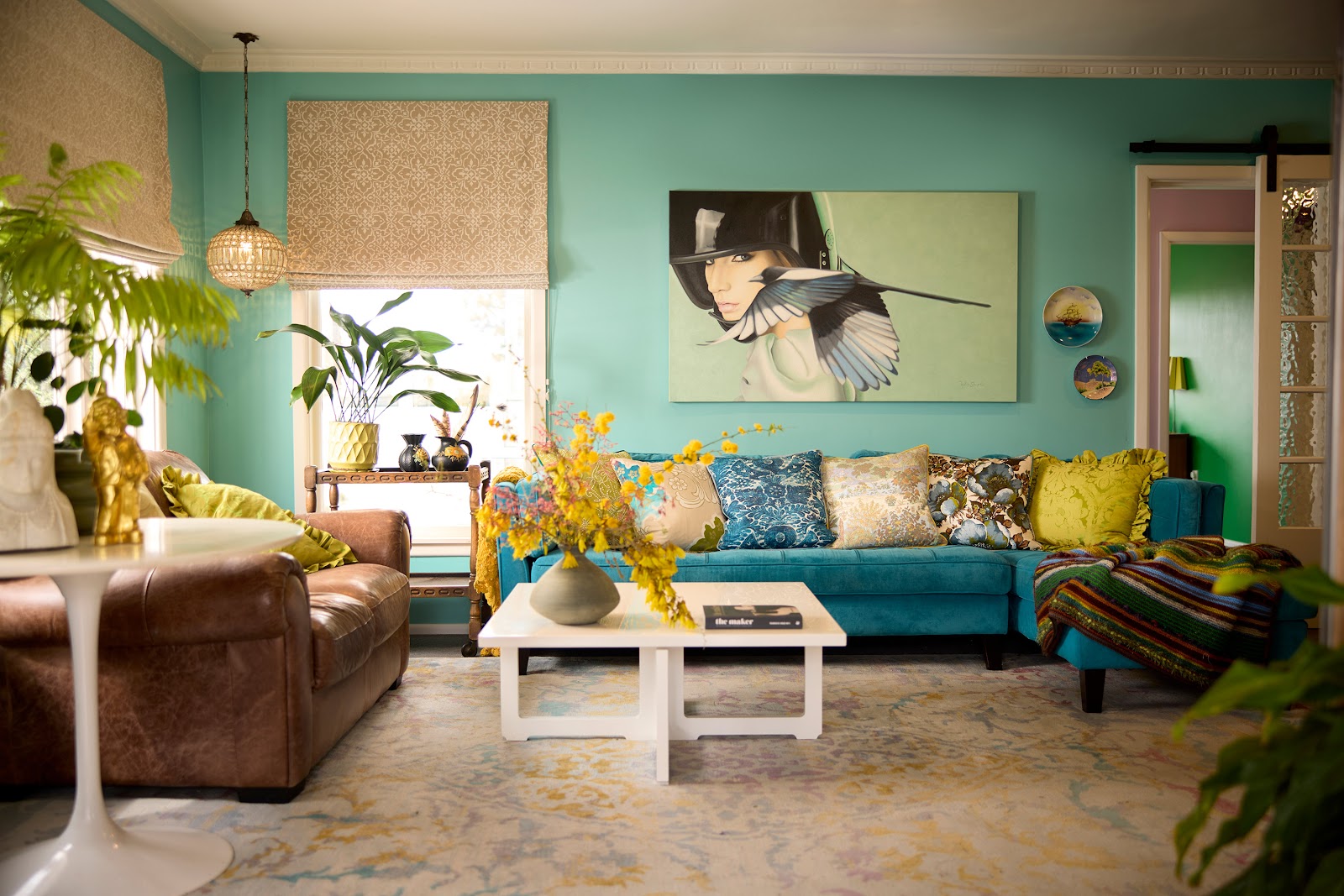 blue cushions