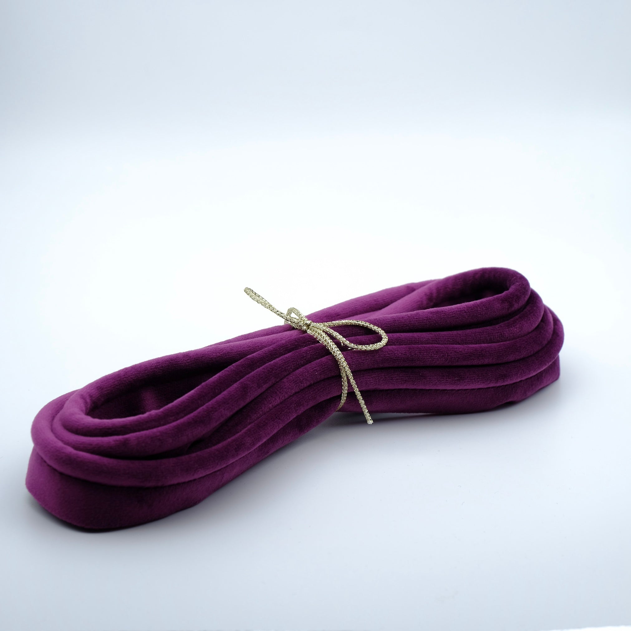 Aubergine Velvet Piping - Handmade in NZ