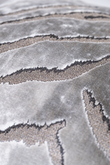 Close up of a silver tiger stripe velvet
