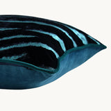 Bengal Tiger Sapphire Velvet Cushion