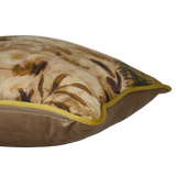 Cushion featuring an impressionist style painting of a forest scene