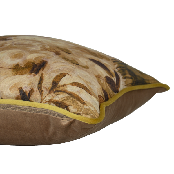 Cushion featuring an impressionist style painting of a forest scene