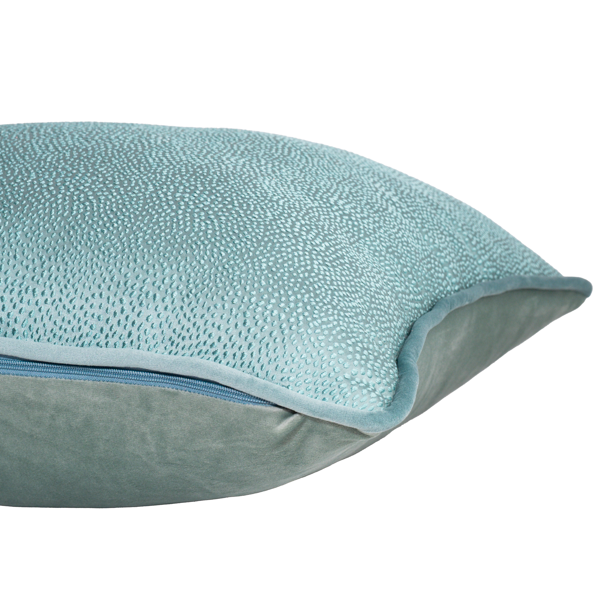 Topaz blue textured cushion